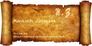 Mantsch Zotmund névjegykártya
